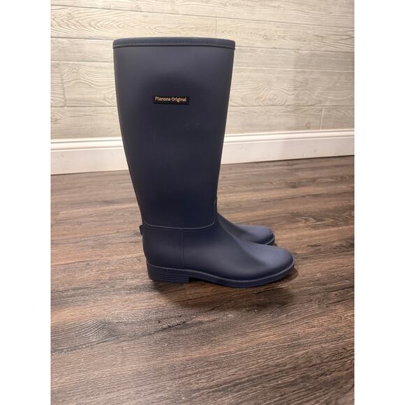 Planone Original Navy Blue Tall Rain Boots Women’s Size 8.5 Waterproof - Picture 2 of 14